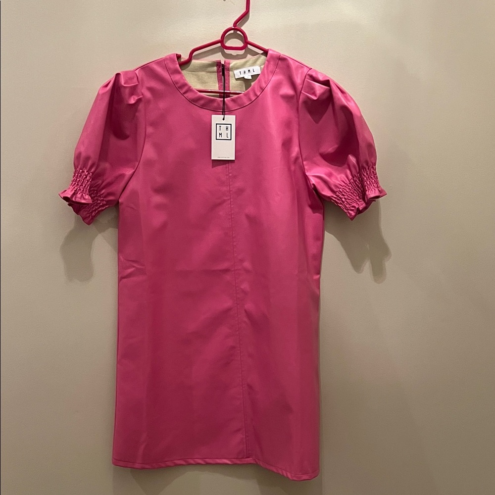 NWT THML Fuchsia Puff Sleeve Dress